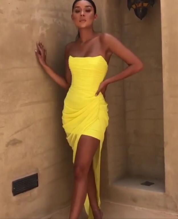 yellow semi formal dresses