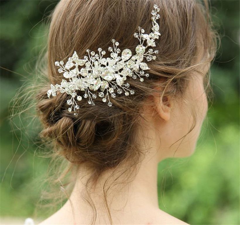 2019 Luxury Hair Clip Wedding Bridal Crystal Rhinestone Crown