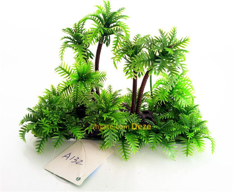 Plastic Aquarium Coconut Trees Fish Tank Plants Ornament Decoration Fresh G$SP Plastic Aquarium Coconut Trees Fish Tank Plants Ornament Decoration Fresh G$SP