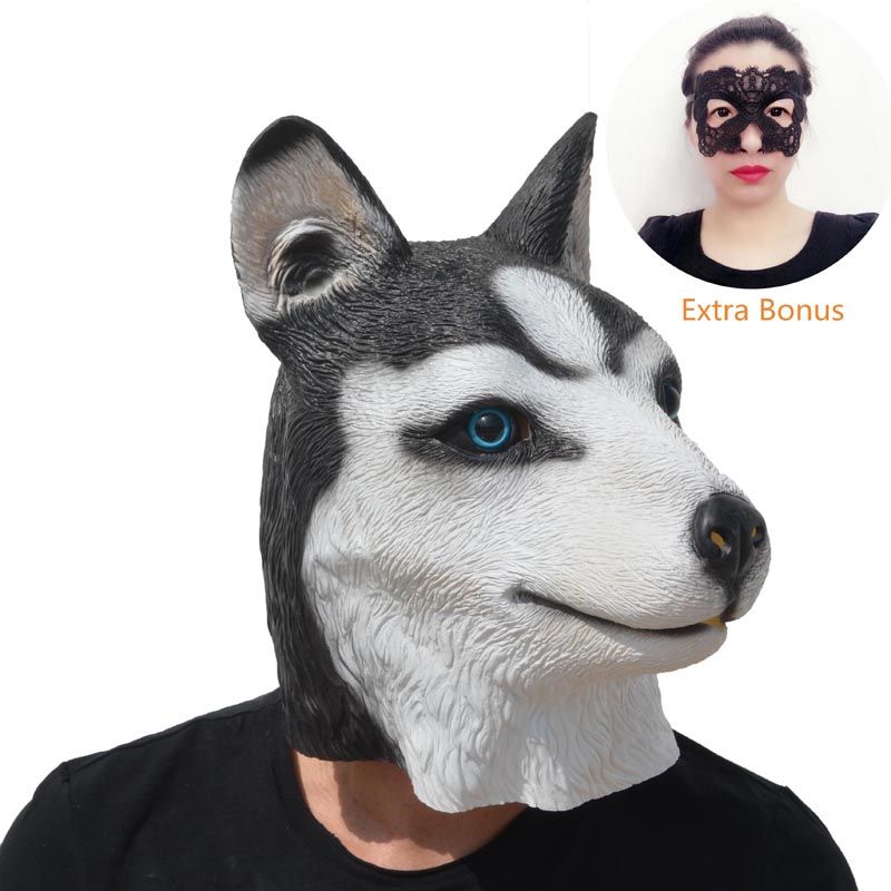 Maske für Erwachsene Halbmaske Hund Party Kostüm