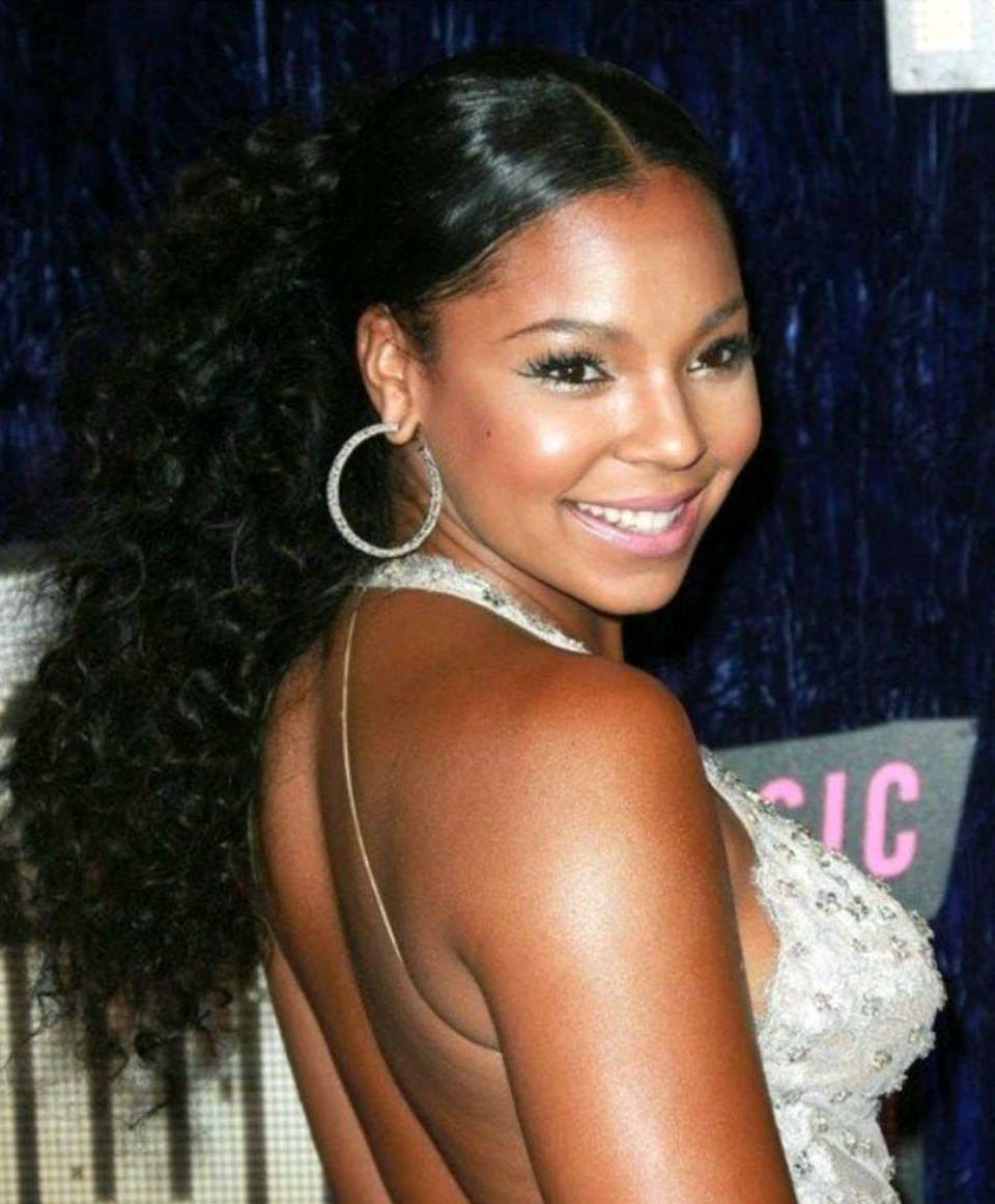 Long Natural Human Hair Ponytail Extension Gergous Curly