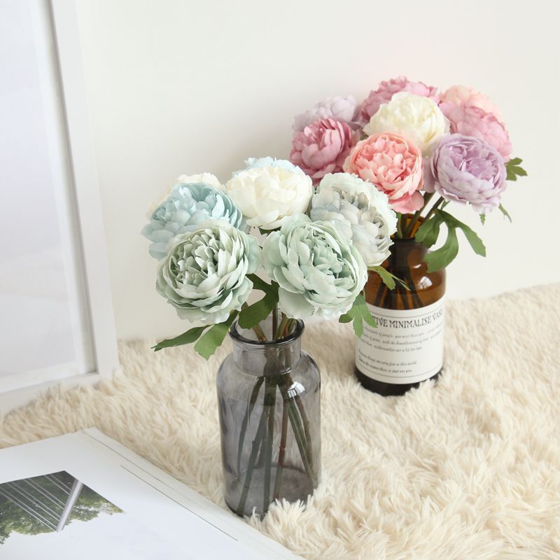 2020 Artificial Tea Rose Bouquet Plant Floristry Silk Flower