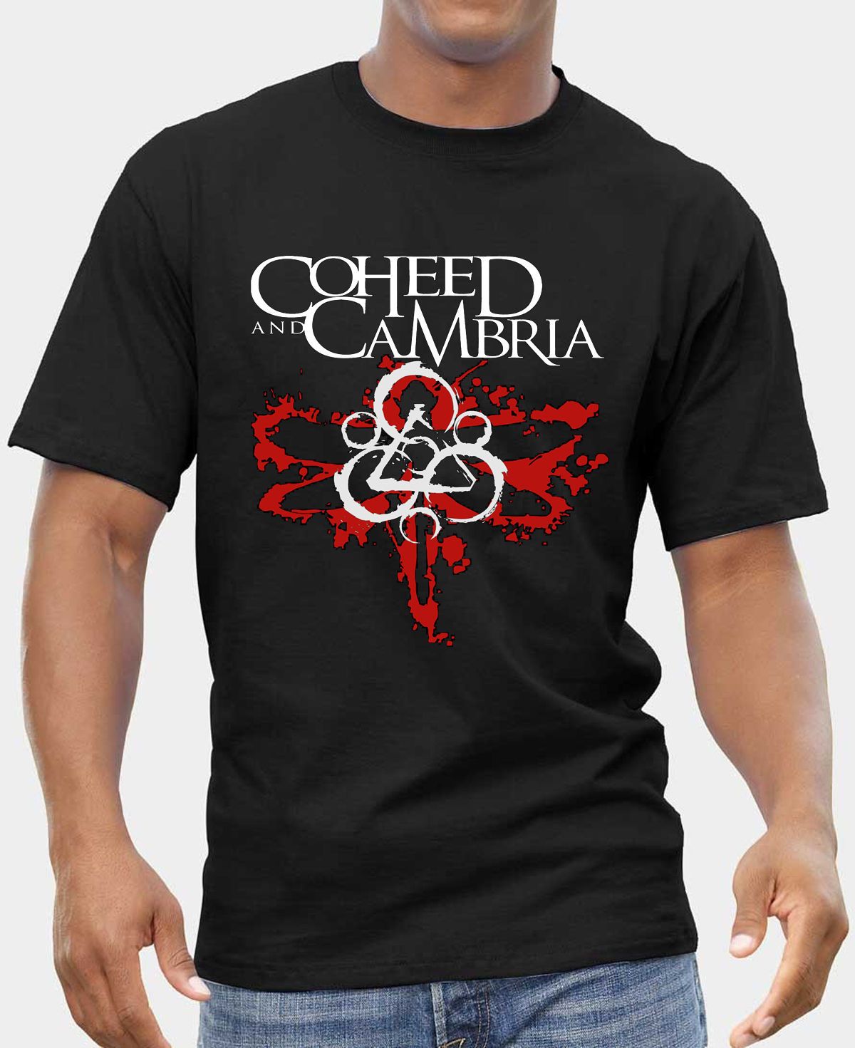 Coheed and Cambria LOGO FRUIT OF THE LOOM T-SHIR S-XXL GREY WHITE