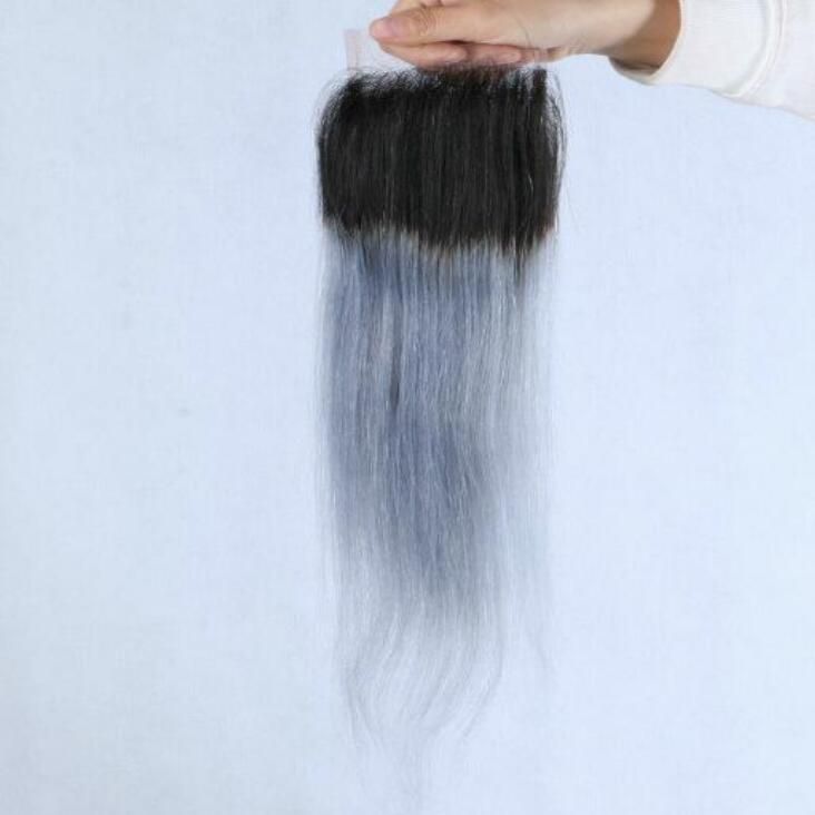 2019 1b Grey Color Sliver Gray Ombre Hair Weave Straight Human Hair Sliver Grey Lace Closure With Free Part From Blackhairfactory 34 54 Dhgate Com