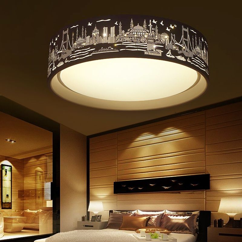 compre luminarias de techo modernas sencillas y redondas lampara de techo led para luces de estudio dormitorio de la sala accesorios de