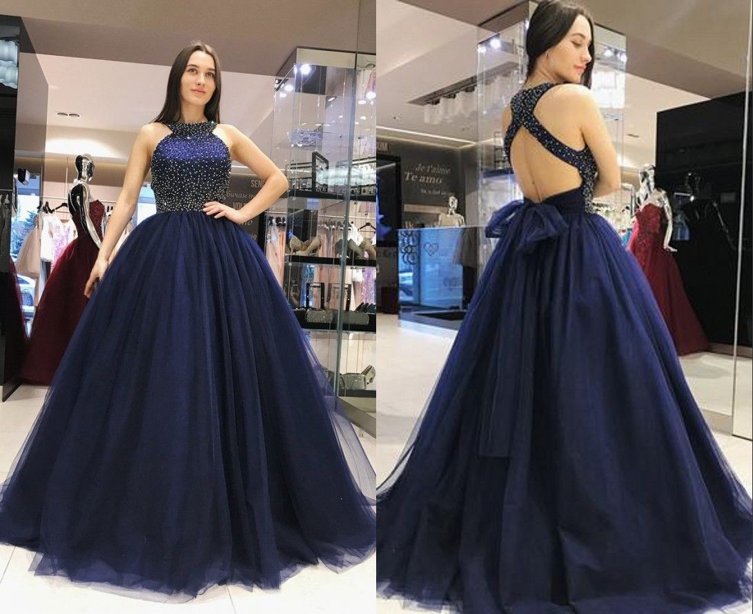 halter ball gown