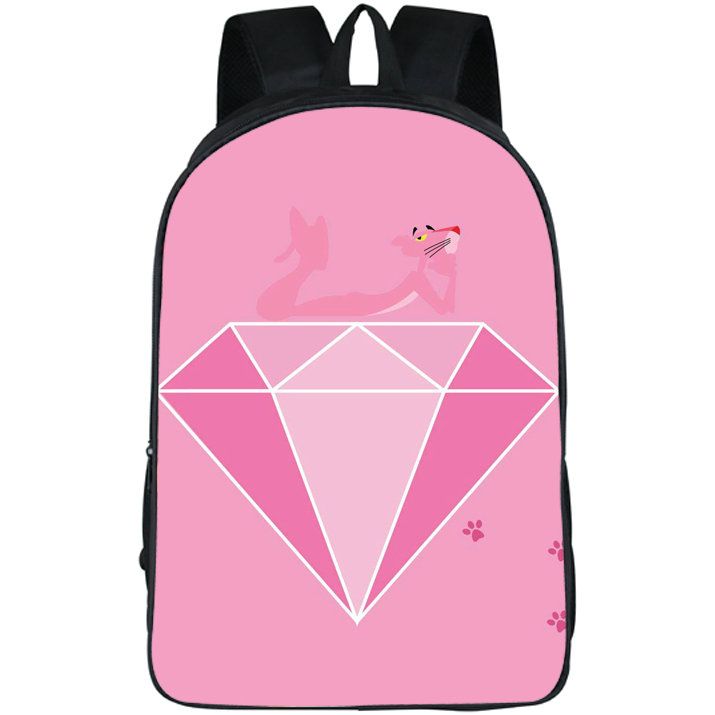 Pink Panther 17" backpack shoulder bag laptop school bags waterproof anime 