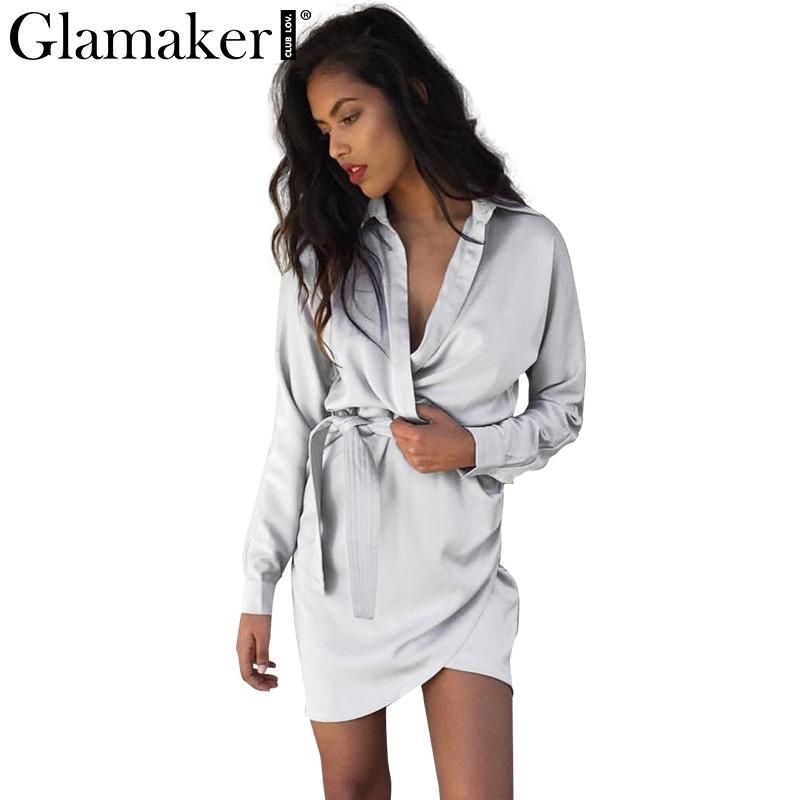 short satin wrap dress