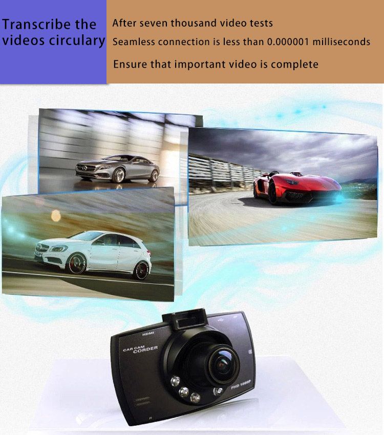 Car DVR 2.7Inch LCD FHD HD 1080p 170 Degree Wide Angle Dashboard Camera