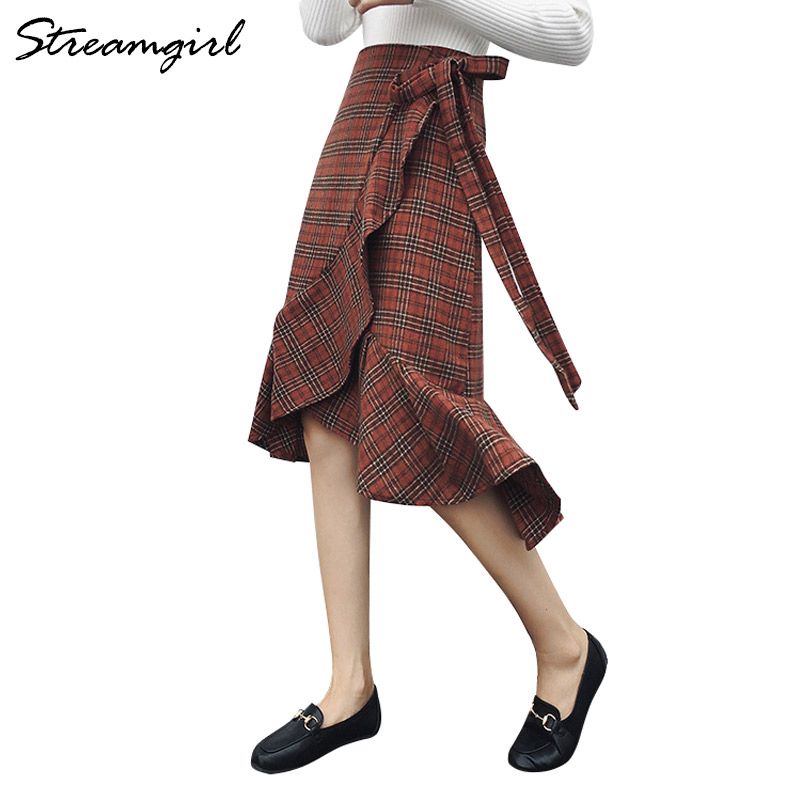 midi length wrap skirt