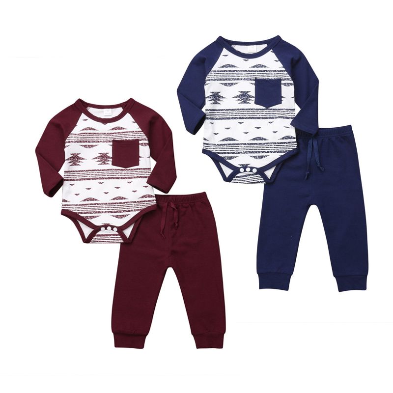 Baby Girls Boys 2 Pieces Pants Set Striped Knitted Long Sleeve Tops /& Pants Pajamas Set Infant Toddler Fall Outfits