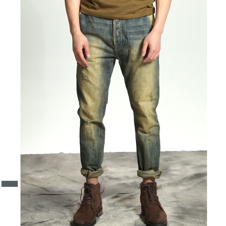 stone washed ripped jeans mens