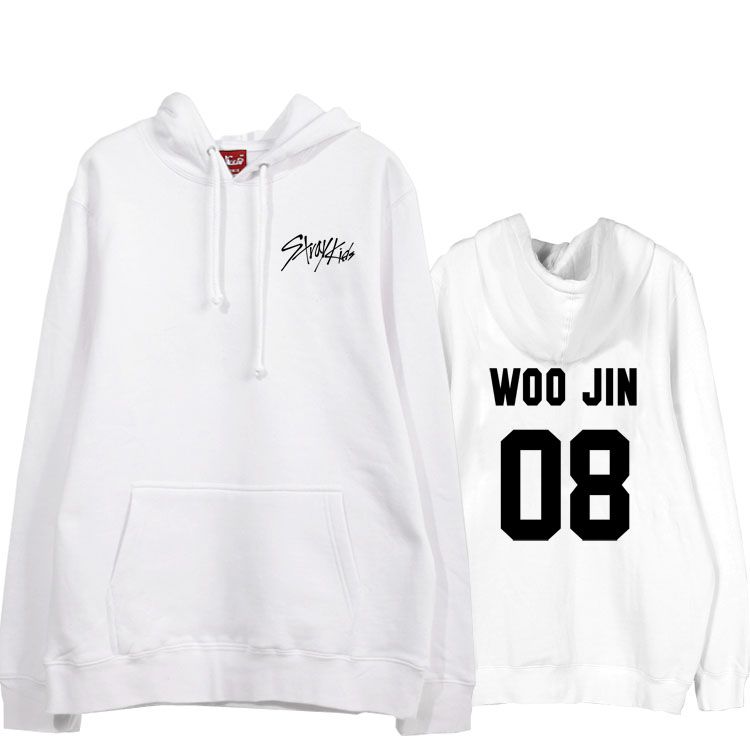 Stray Kids Pullover Sweatshirt Hooded Autumn Long Sleeve Pullover Loose Printed Letters Tops Unisex