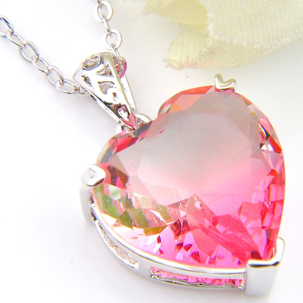 Wholesale Wholesale Luckyshine New Women Pendants Heart Fire Pink