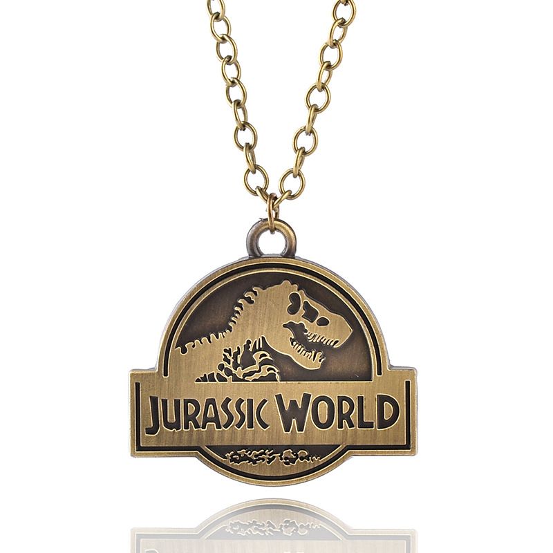 Joyería Vintage Charm Jurassic World Collar Llavero Mujeres Hombres Niños Fans Retro Colgante Collar collar