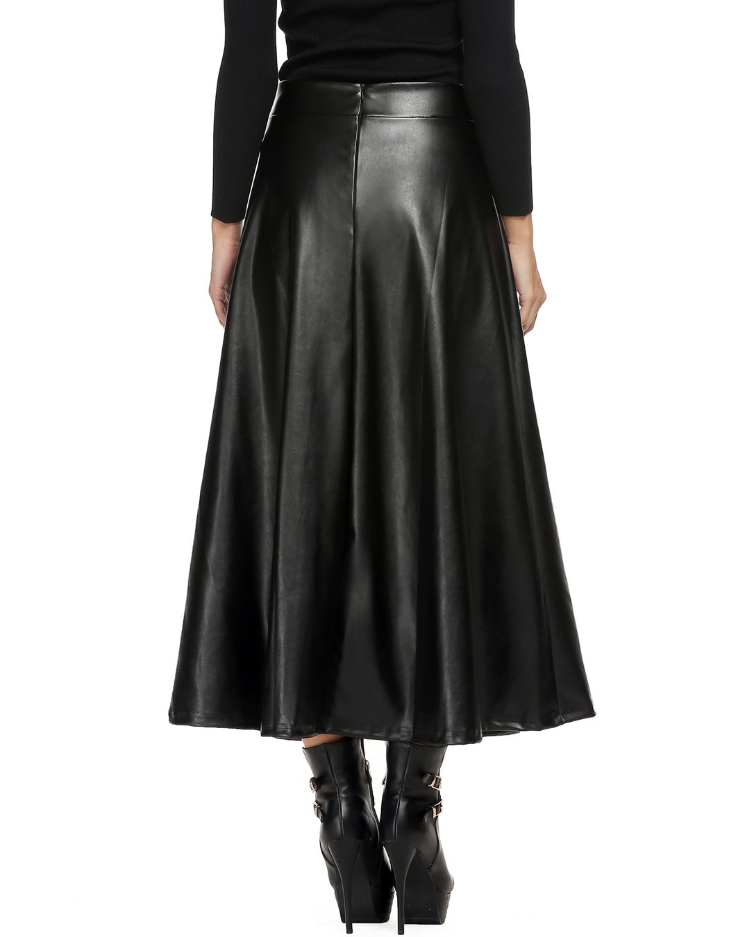 Acquistare Gonna In Pelle Invernale PU Donne Saia Faldas Gonne Lunghe Maxi  Donna Vita Alta Slim Autunno Gonna A Pieghe Nera XL XXL Economico |  Consegna Veloce E Qualità | It.Dhgate