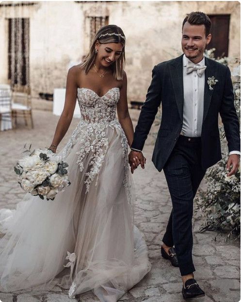 corset gown with tulle skirt