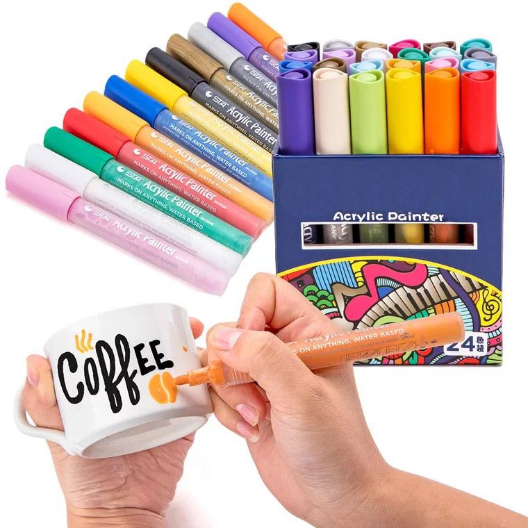 satin al 12 24 renkler akrilik boya marker kroki kirtasiye diy manga cizim isaretleyici kalem okul ogrenci ressam icin set malzemeleri tl334 24