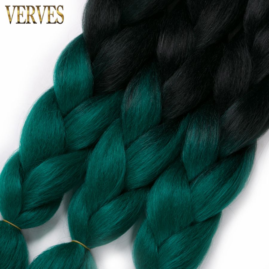 Black Emerald Raiding Hair Ombre Two Tone High Temperature Fiber