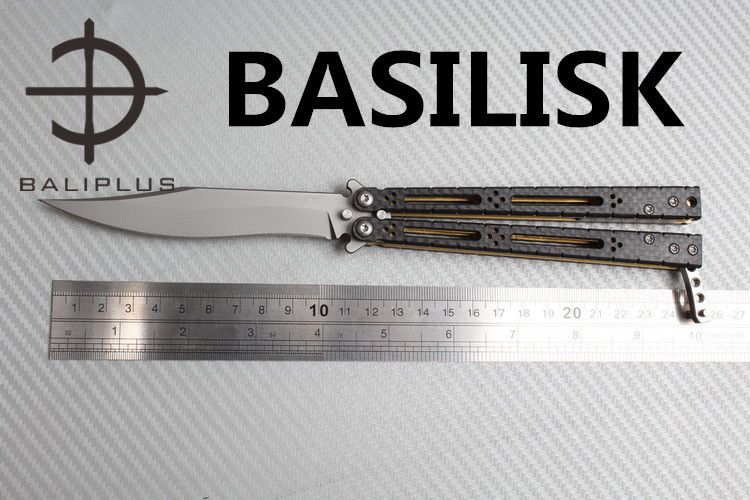 BALIPLUS BLADES BALIPLUS BASILISK BALISONG/BUTTERFLY KNIFE/HOMBR/GOLD