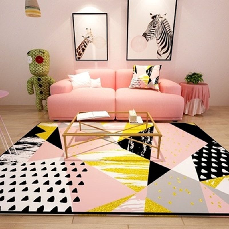 European Style Grey Color Stripe Area Rugs Bedroom Mat Non Slip