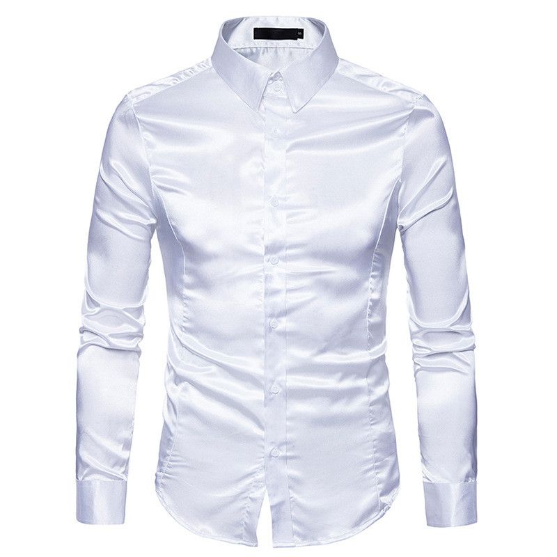 Camisa cetim branca masculina Clearance
