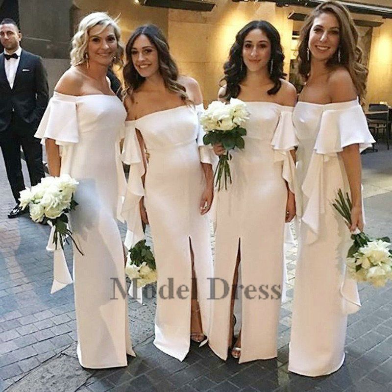 maid of honor dresses white