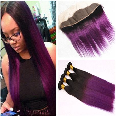 2019 Dark Root Purple Ombre Peruvian Body Wave Human Hair Bundles