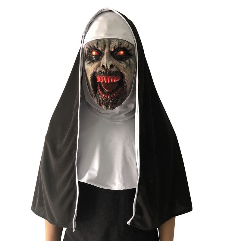 The Nun Valak Mask Cosplay The Conjuring Scary LED Horror Halloween Props