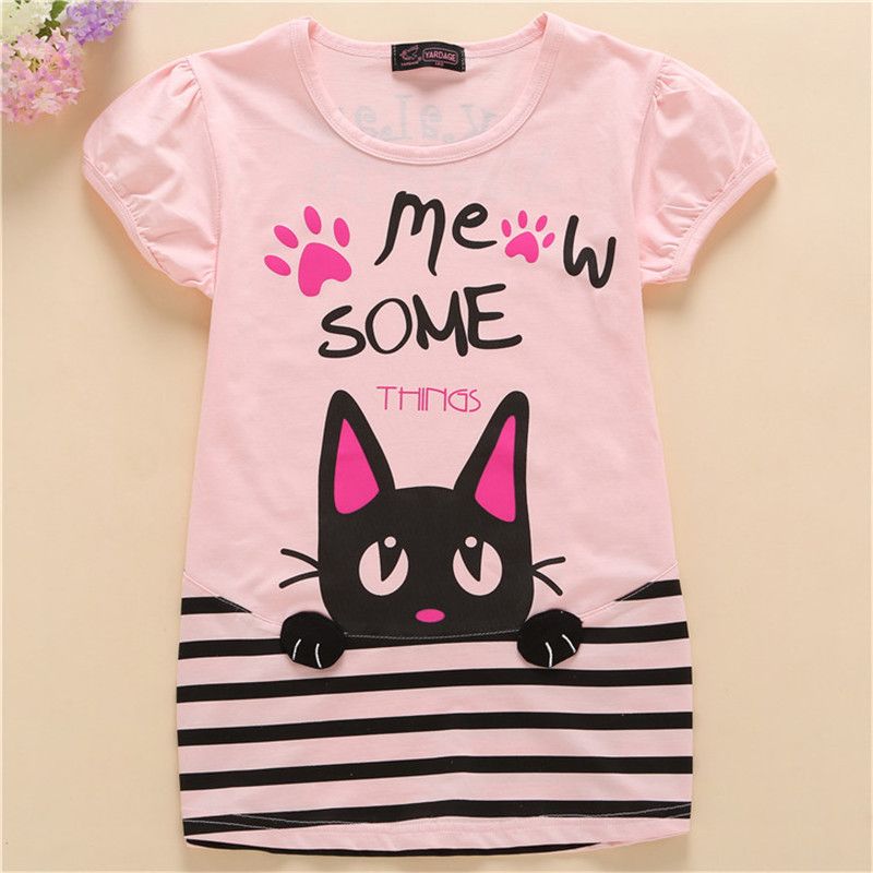 1-8 years baby Girl t-shirt Girls tee shirts for children princess clothes
