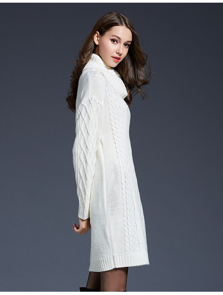 Compra Vestido De Suéter Largo De Las Mujeres Otoño MaxiTurtleneck Pullover  Vestidos De Punto Tricot Grueso Mujeres Sweter Vestidos De Invierno Outwear  Barato | Entrega Rápida Y Calidad | Es.Dhgate