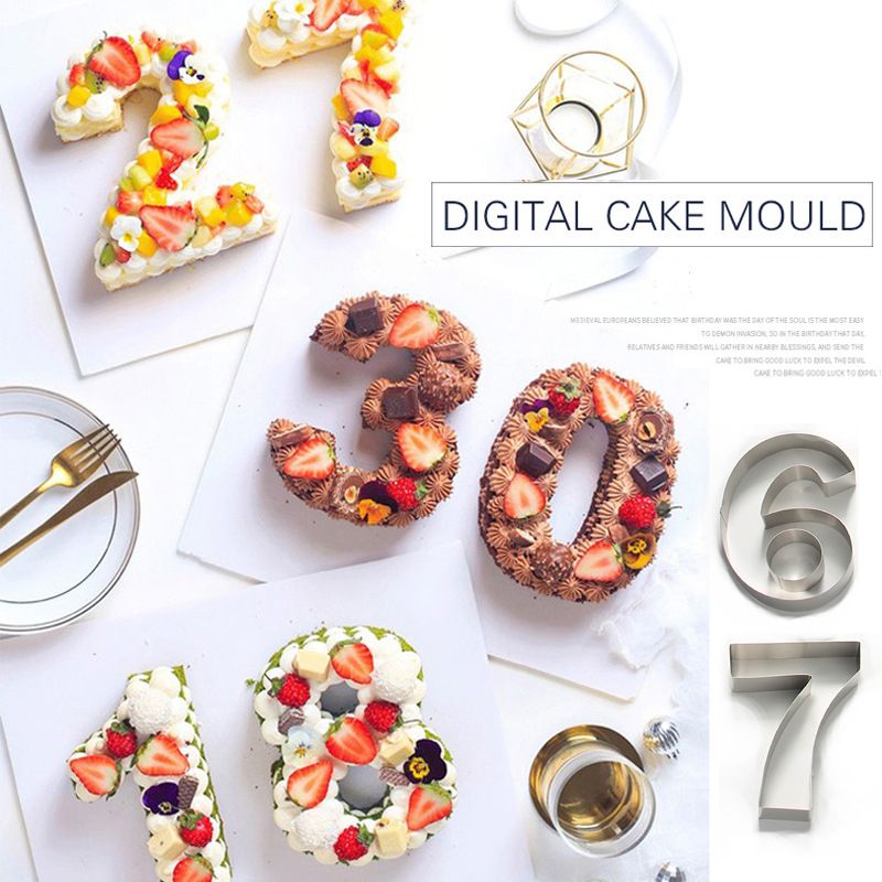 0-13 Gel di silice Digitale Torta Stampo Torta Numeri Forma Torta Decorazione Cucina Strumento da Dessert per Matrimonio Compleanno Anniversario 