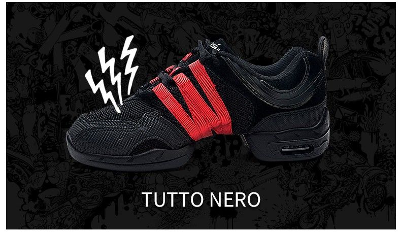 Großhandel Sansha Breathable Tanz Turnschuhe Frau Mann Sansha Tutto Nero Schwarze Sneaker