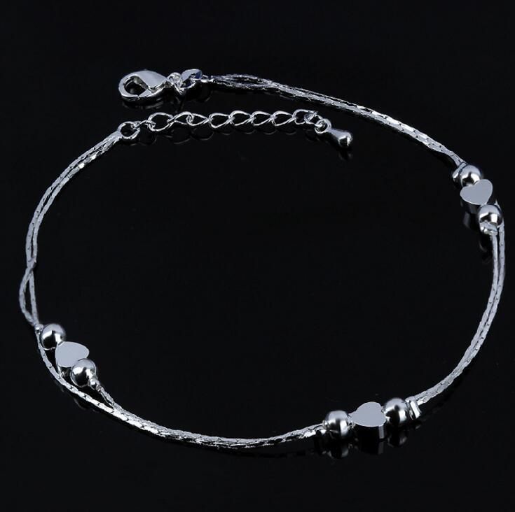 thick silver anklets
