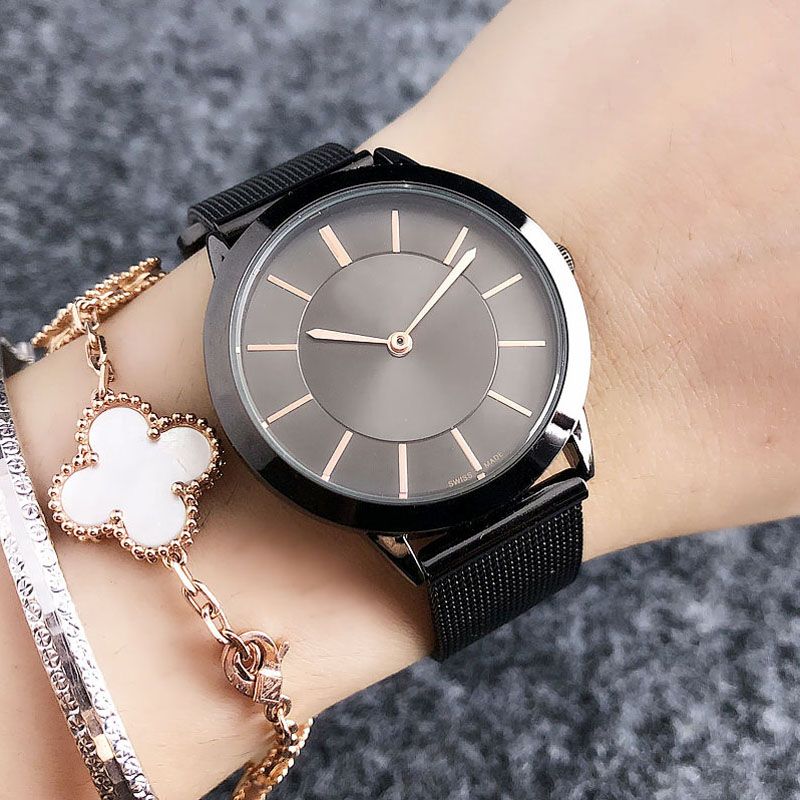 Woman all black rose gold