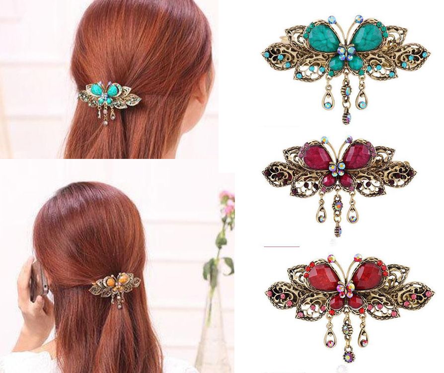 2020 2018 Elegant Women Retro Vintage Crystal Diamond Butterfly
