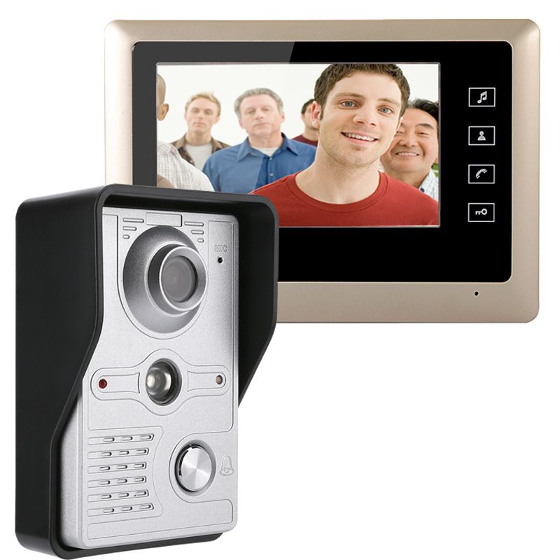 Mountainone 7 Inch Video Door Phone Doorbell Intercom Kit 1 Camera 1 Monitor Night Vision With Ir Cut Hd 700tvl Camera Front Door Camera And Monitor