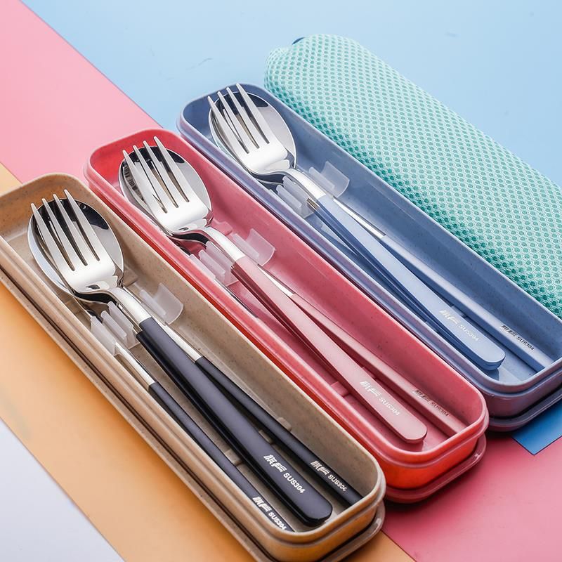 Cutlery Set Chopsticks Fork Spoon Set For Children 304 Stainless Steel
