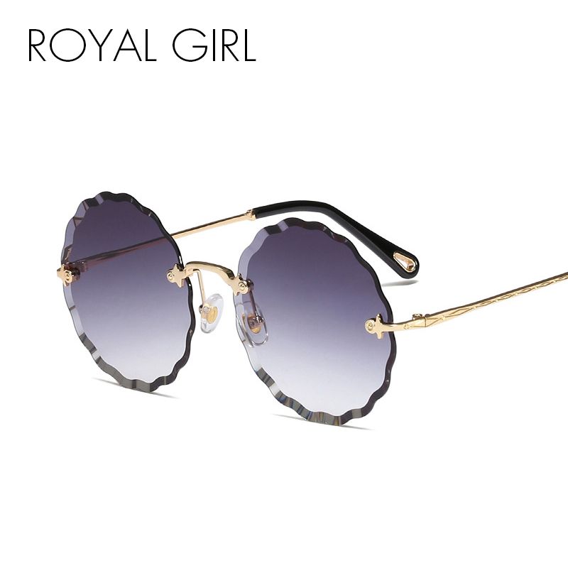 Acquistare ROYAL GIRL Occhiali Da Sole Rotondi Delle Donne Del Nuovo Di  Modo Senza Orlo Di Taglio Di Vetro Di Sun Femminile Marchio Blu Sfumato  Rosa Oculos UV400 SS039 Economico | Consegna