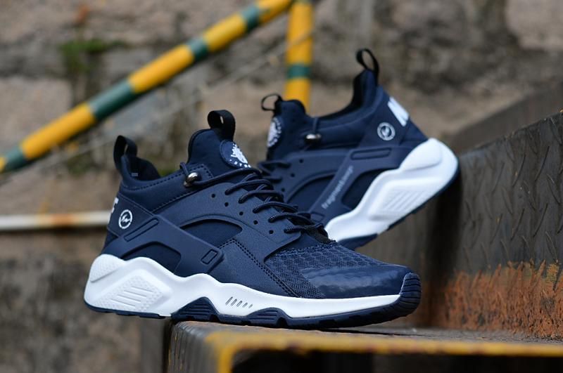 blue and white huaraches mens