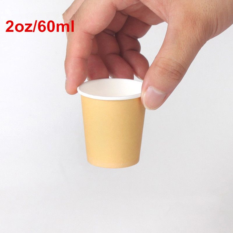 1000 X 2oz/60ML Mini Paper Tasting Cups White/Brown Coffee Supermarket