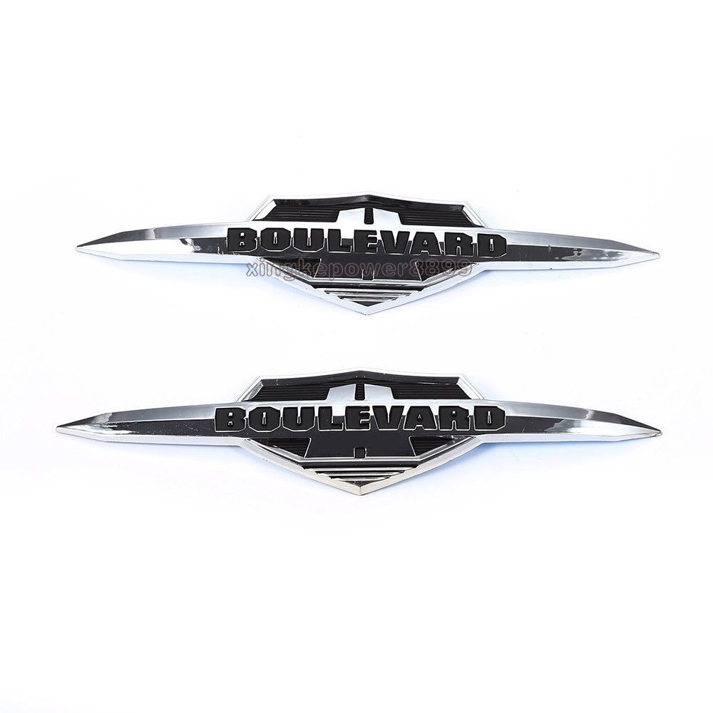 For Suzuki Boulevard Motorcycle Fuel Tank Emblem Badge Chrome ABS Decal Sticker