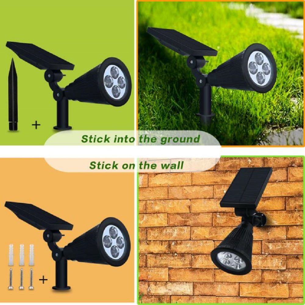 compre focos reflectores led para exteriores para jardines solares cambio de color rgb sensor impermeable luces de energia solar instalacion 2 en 1