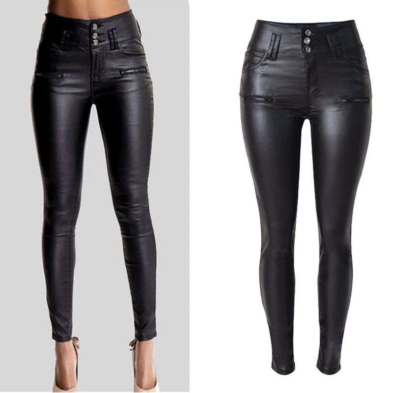 calca skinny preta cintura alta