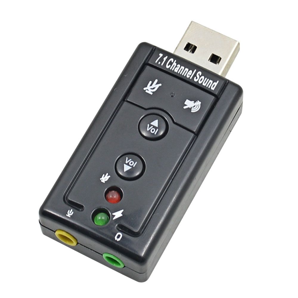 External USB Sound Card 7.1 Channel 3D Audio Adapter with 3.5mm Headset MIC
