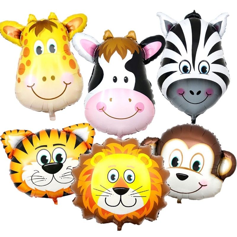 Cute Cartoon Animal Foil Balloon Tiger Zebra Lion Cow Monkey Giraffe Head Decoration for Kid Room Birthday Festival Party Cute Cartoon Animal Foil Balloon Tiger Zebra Lion Cow Monkey Giraffe Head Decoration for Kid Room Birthday Festival Party