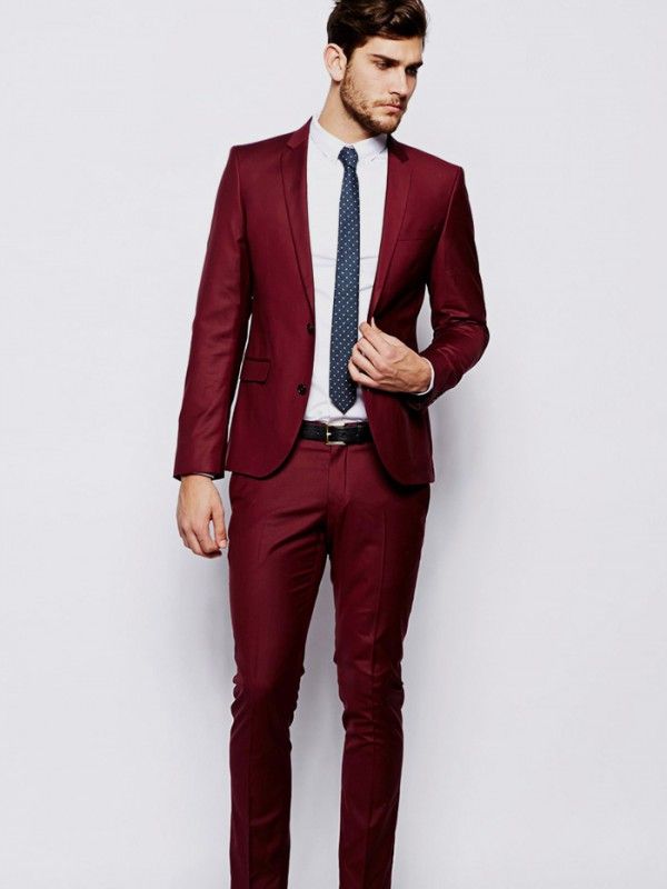 wine red suit shoes
