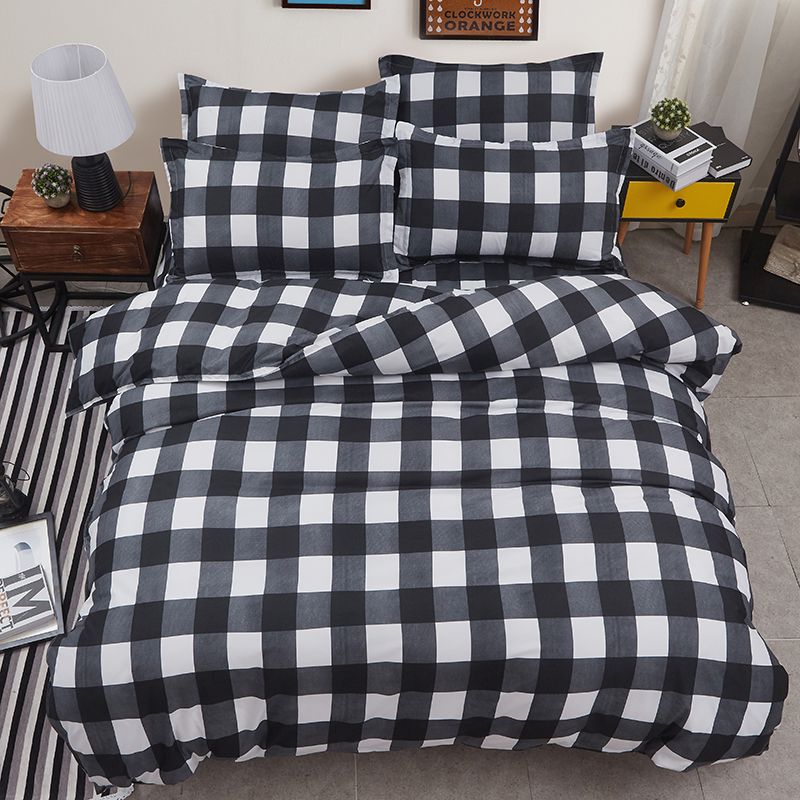 Black And White Checkered King Queen Full Twin Size Bedding Set