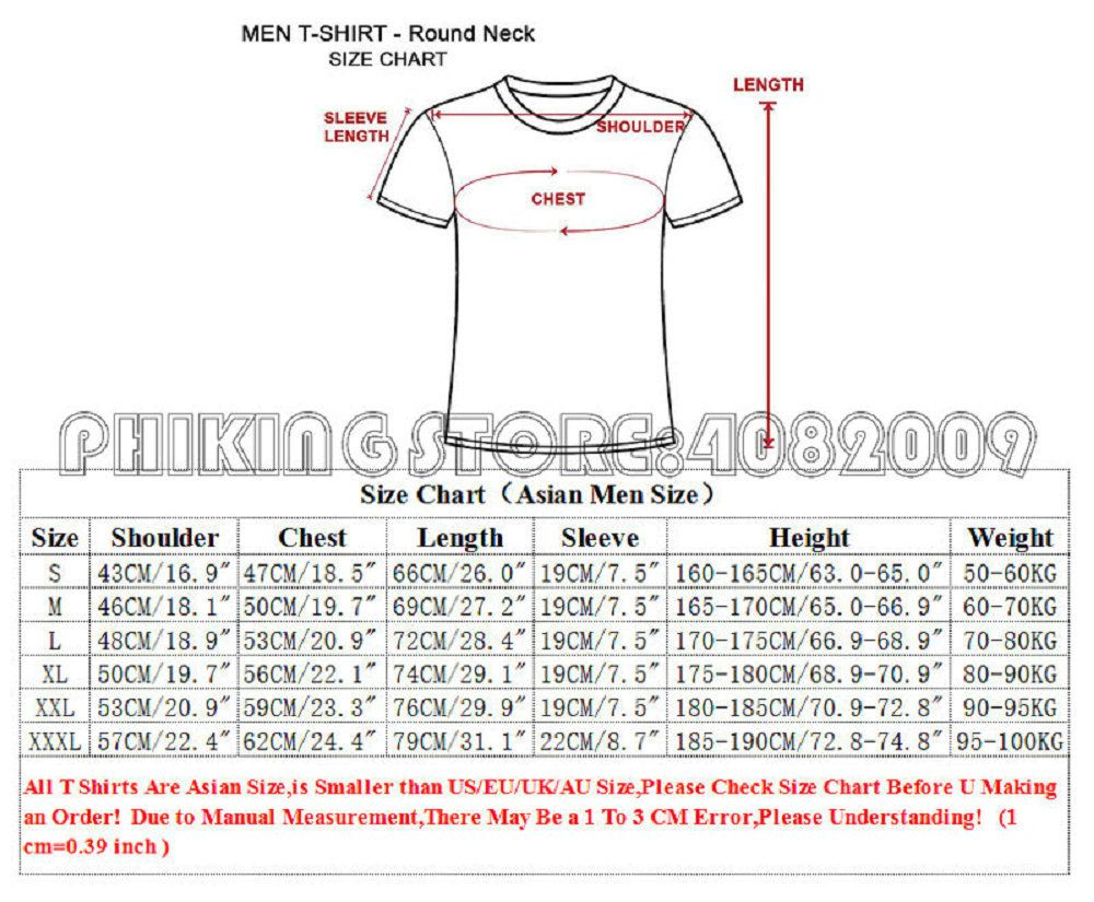 Asian T Shirt Measurement Chart