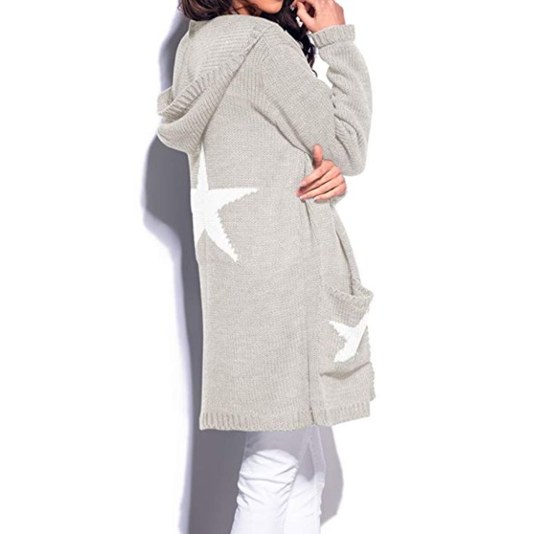 Women Cardigans Long Sleeve Star Knit 